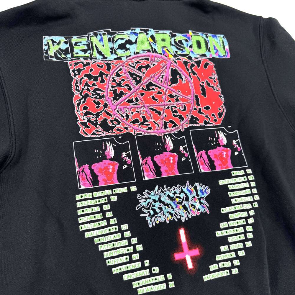 New Men KEN CARSON A Great Chaos actual hate Tour Pullover Hoodies Hoody Hooded Sweatshirts velvet Cotton Thick Fleece US N313 26H0311