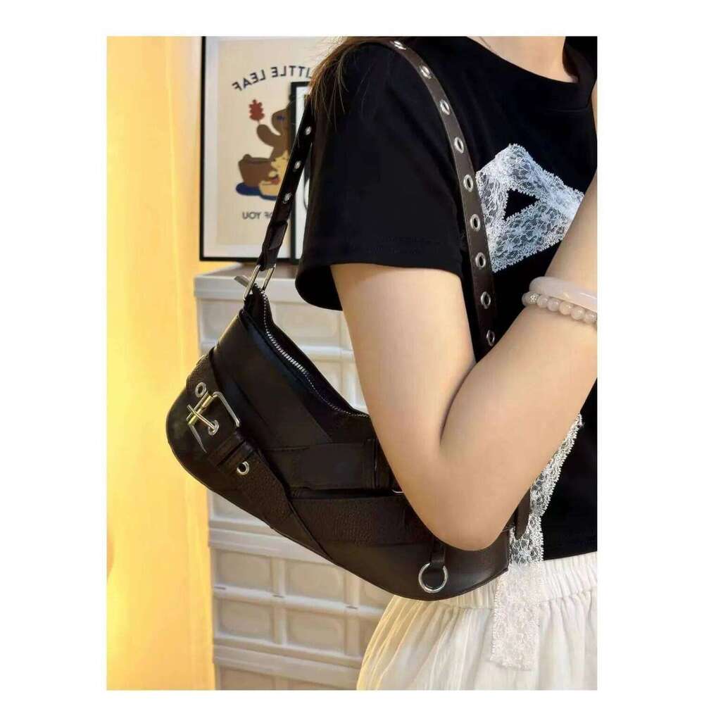Gothic Punk Style Women's Cool Shoulder Bags Luxury Design Pu Leather Ladies Handbag Fashion Hot Girls Underarm Bag Y2k Purses XJ260311