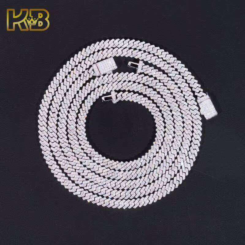 5mm Pure Sier Hiphop Moissanite Cuban Necklace for Men and Women Durable Hypoallergenic Jewelry 123