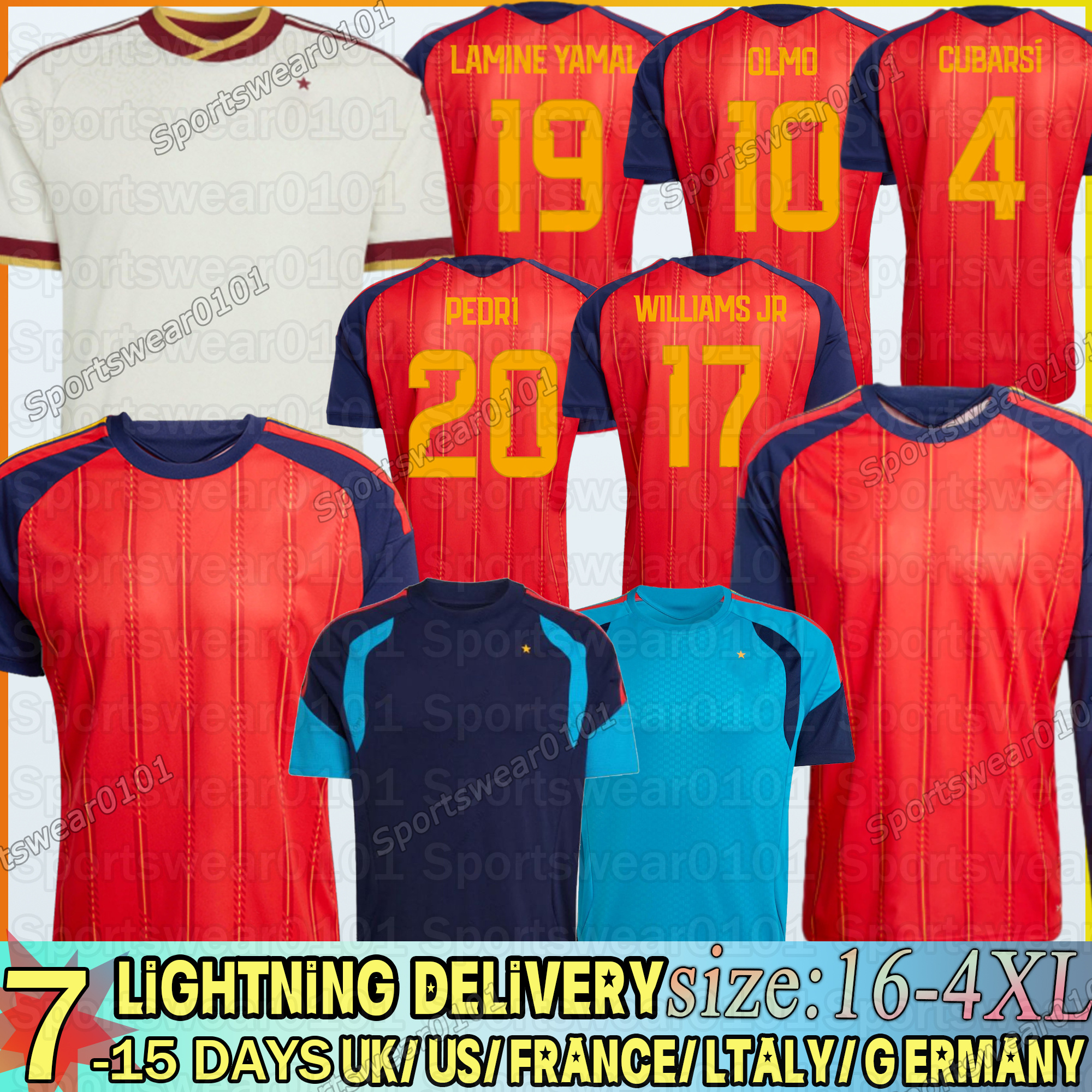 Spain Jersey 2026 Lamine Yamal jersey Rodri Joselu Carvajal Pedri Ferran football Jersey Olmo Zubimendi WILLIAMS Espana jersey 2026 world cup Men XXXL 4XL kids kit