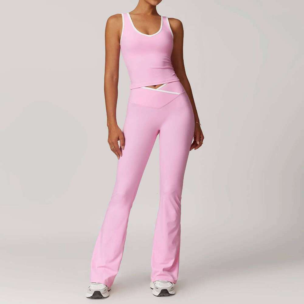 Yoga Set 2 Pieces Workout Outfits Fitness Sportswear Gym Tracksuit High Waist Leggings Sports Bra Athletic Wear Women Clothes 26H0311