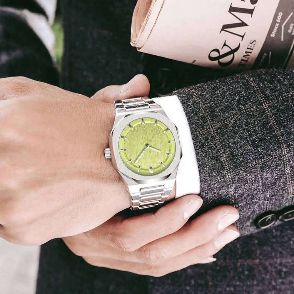 PINTIME Men's Original Quartz Bark Texture Dial Top Watches 24 Hour Waterproof reloj Casual Men Wristwatch