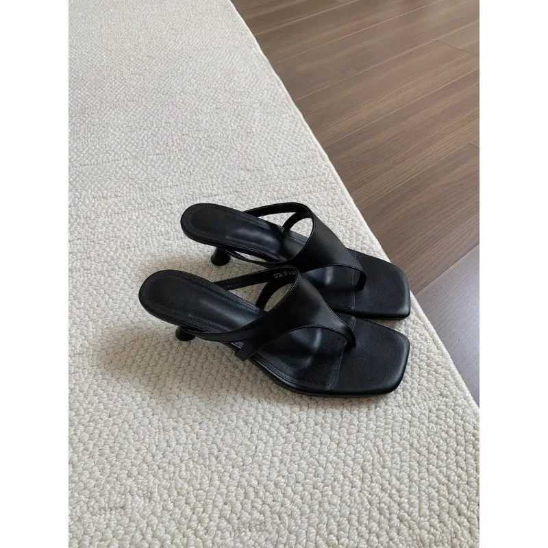 Temperament Minimalist Toe-in Stiletto Sandals for Women Outside Flip-on Versatile High-Heeled Sandals K260311