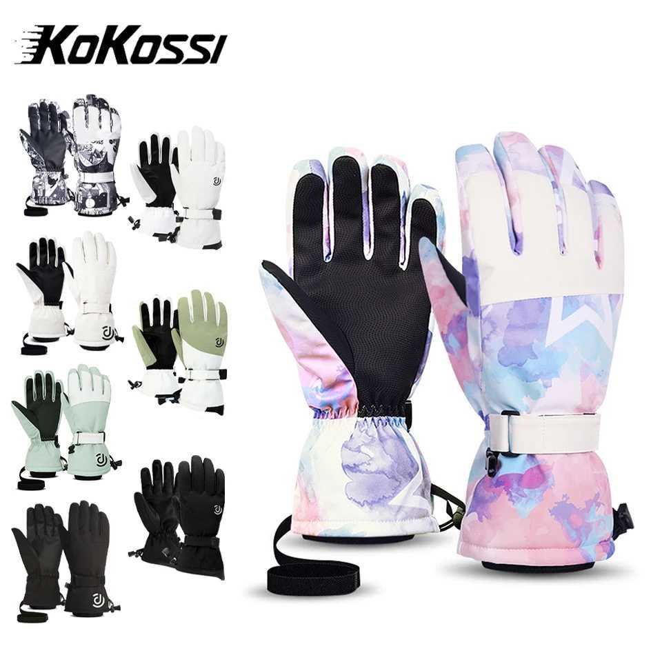 KoKossi Winter Thick Snowboarding Gloves Men Women Touch-Screen Skiing Gloves Ultralight Windproof Waterproof Outdoor Sports M260311