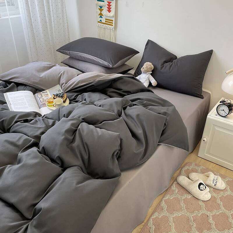 3-piece fashionable double-piece set, simple set 1 duvet cover +2 pillowcases, core not included H260311 - view 4