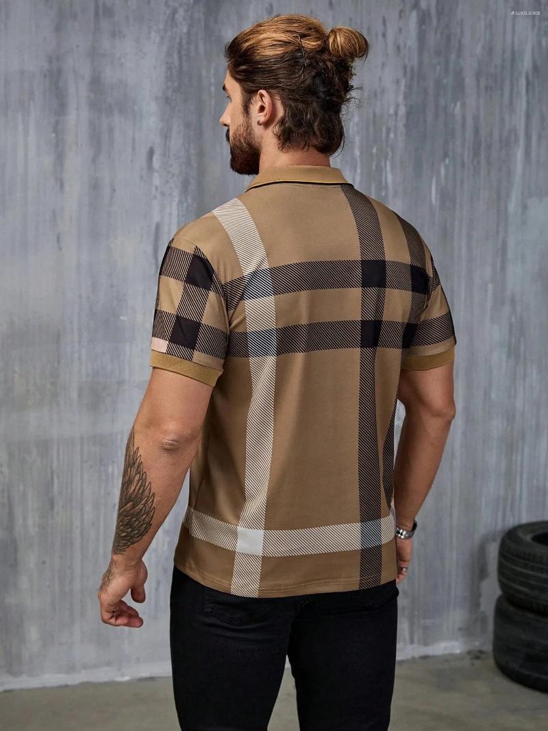 Men's Polos The Short-sleeved POLO Shirt For Summer Features A Casual And Fashionable 3D Striped Pattern Print
