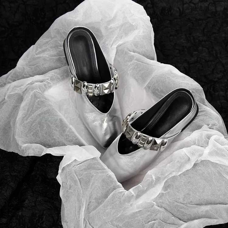 Women Slippers 2025 New Flat Shoes Square Toe Crystal Sandals Summer Elegant Slippers Woman Casual Slides K260311