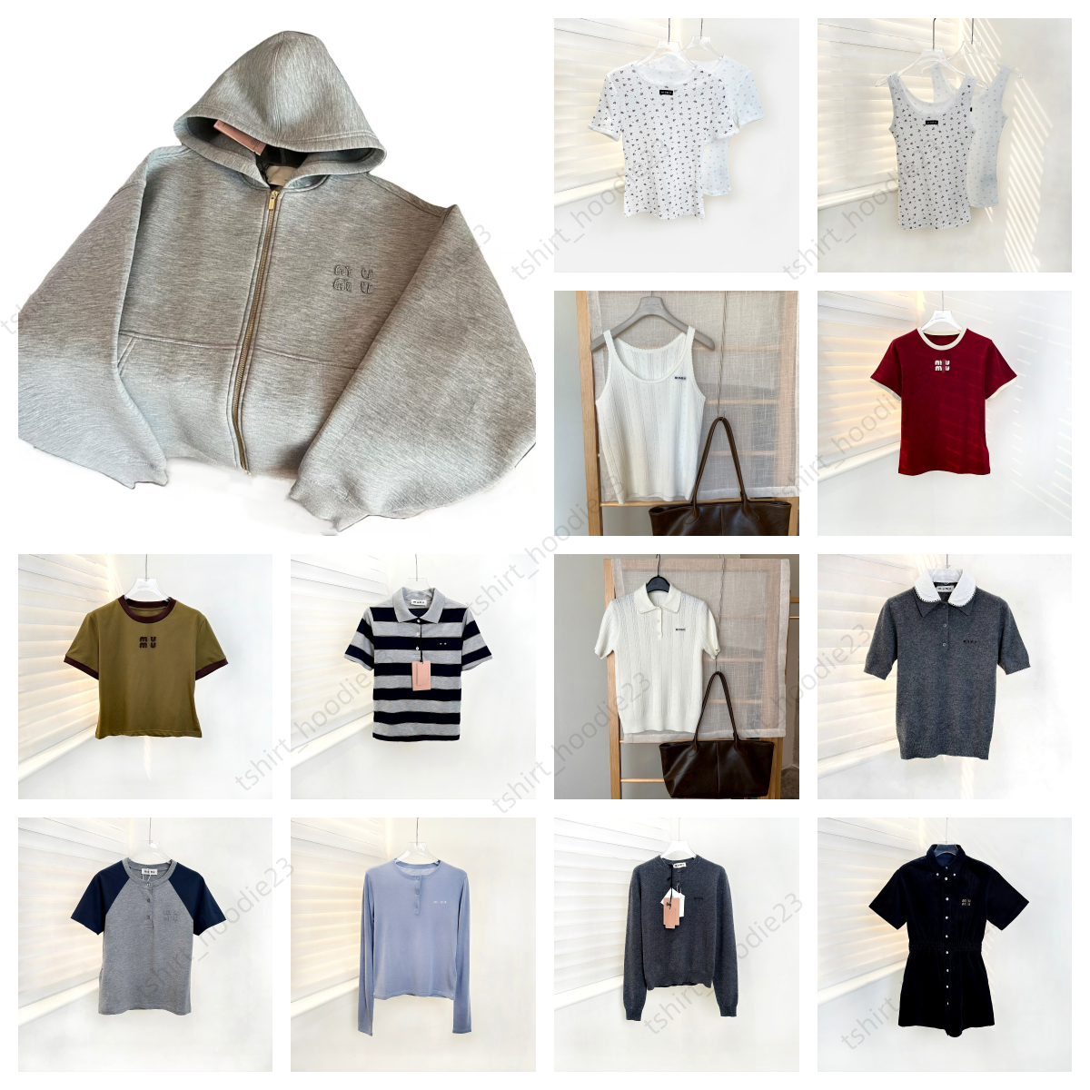 miuhoodie zip up hoodie Women Hooded Zipper Gray Jacket Designer Autumn Spring Long Sleeve Sweatshirt Jackets Luxury Preppy Street Style Coats mui designer hoodie