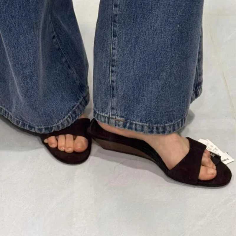 Women Wedges Slippers High Heels Sandals Chunky Shoes Summer 2025 New Designer Open Toe Shoes Slingback Sexy Pumps Flip Flops K260311