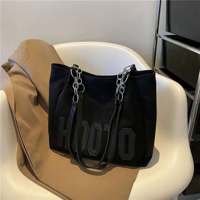 Stylish Tote Nubuck Pu Letter HOOTO Design for Women Handbag Shoulder Bag, Large Capacity Nylon leisure Travel Shopping Bag XJ260311
