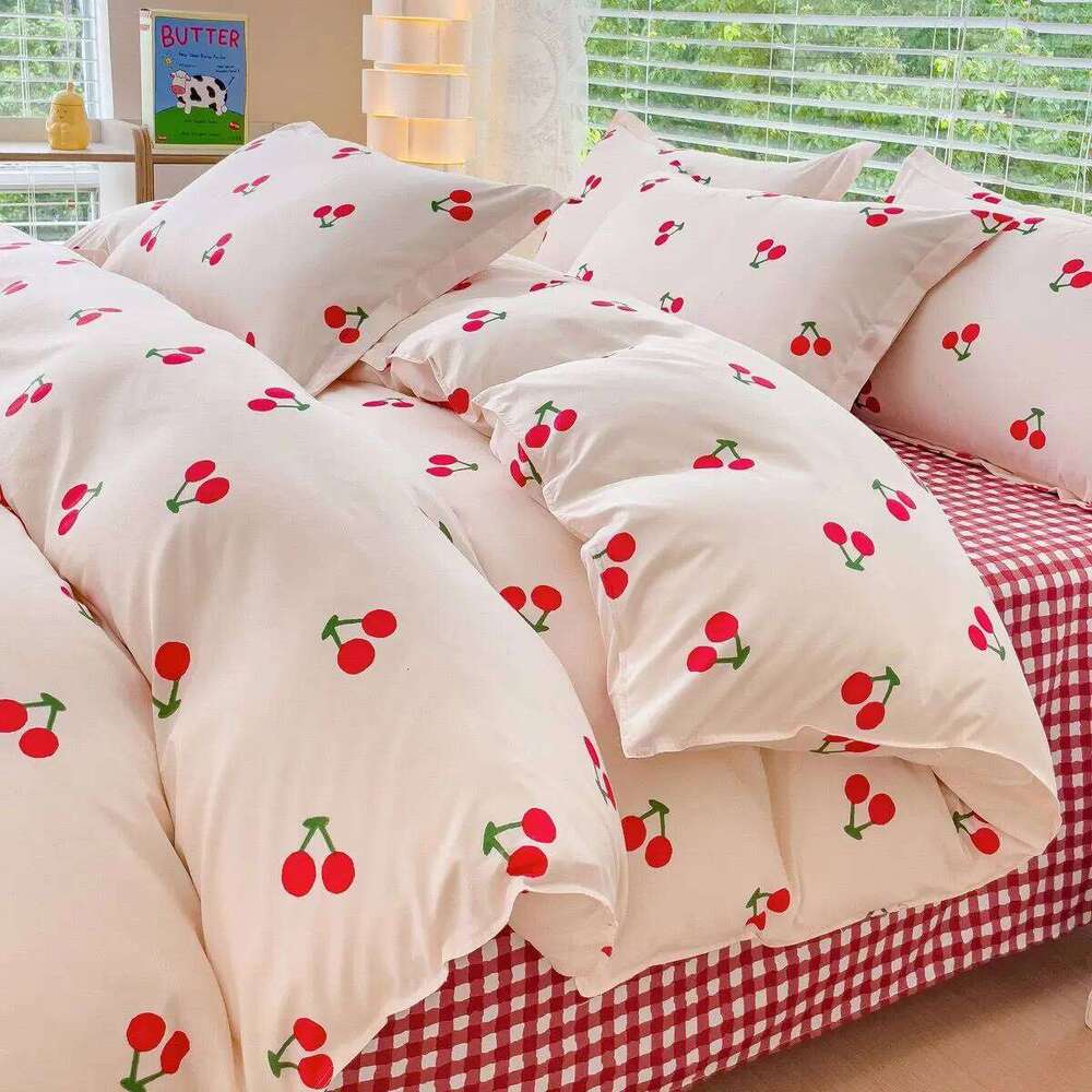 Cute Rabbit Bedding Set Ins Single Queen Size Duvet Cover No Filler Flat Sheet Pillowcase Kids Adult Home Hotel Bed Linens H260311