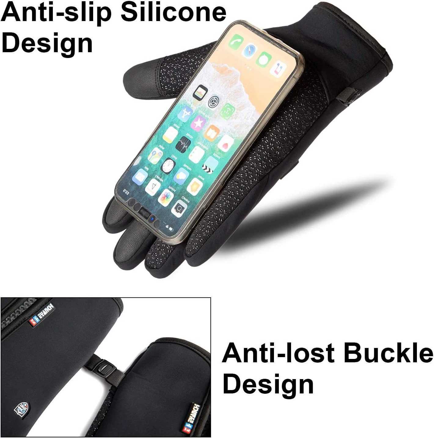 CZHIYAO Winter Gloves for Men Women Touch Screen Cold Weather Thermal Sport for Fishing Running Cycling Driving Warm Windproof M260311