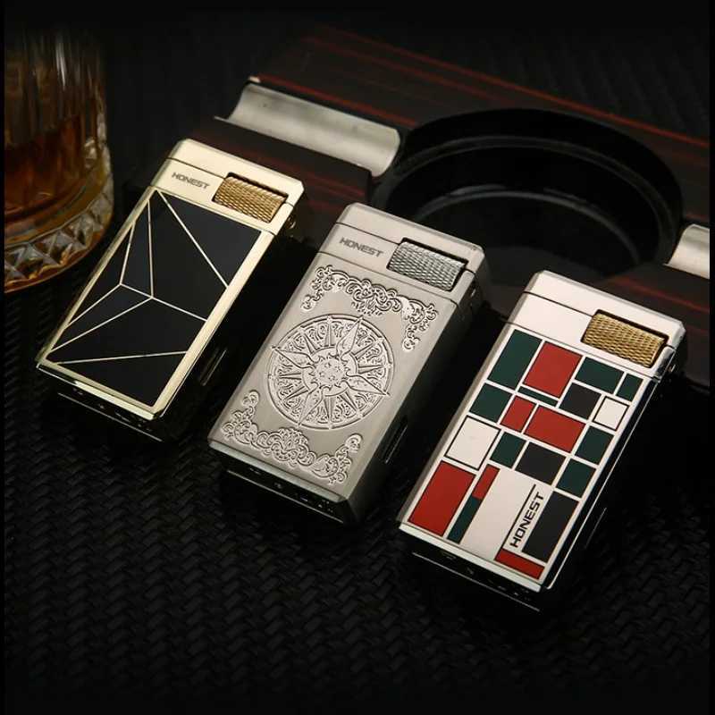 2026 New Metal Lighter - Windproof Dual Fire Starter - Fashionable Cigar Lighter - Premium Mens Gift - Outdoor Utility Item N260311