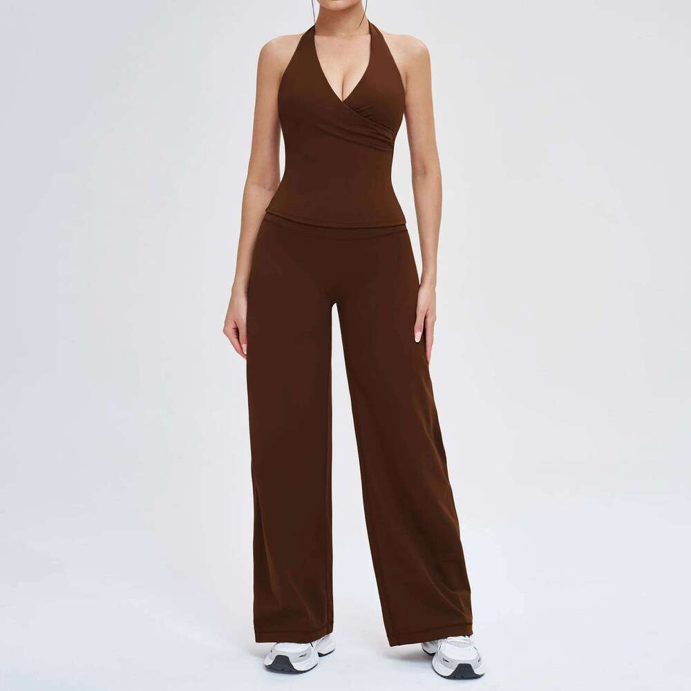 2PCS Yoga Women Tracksuit Athletic Wear Gym Clothing Fitness Outfits Workout Set Sportswear High Waist Leggings Sports Suits 26H0311