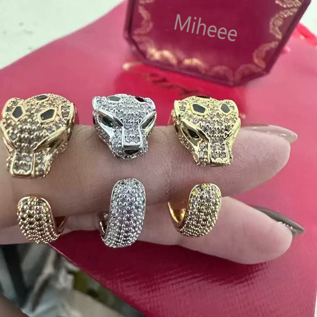 Designer Leopard Diamond Ring Classic Brand rings Love Ring 18K Gold Ring Women Mens Ring High Quality Couple Rings Designer Jewelry for woman and man Wear gifts