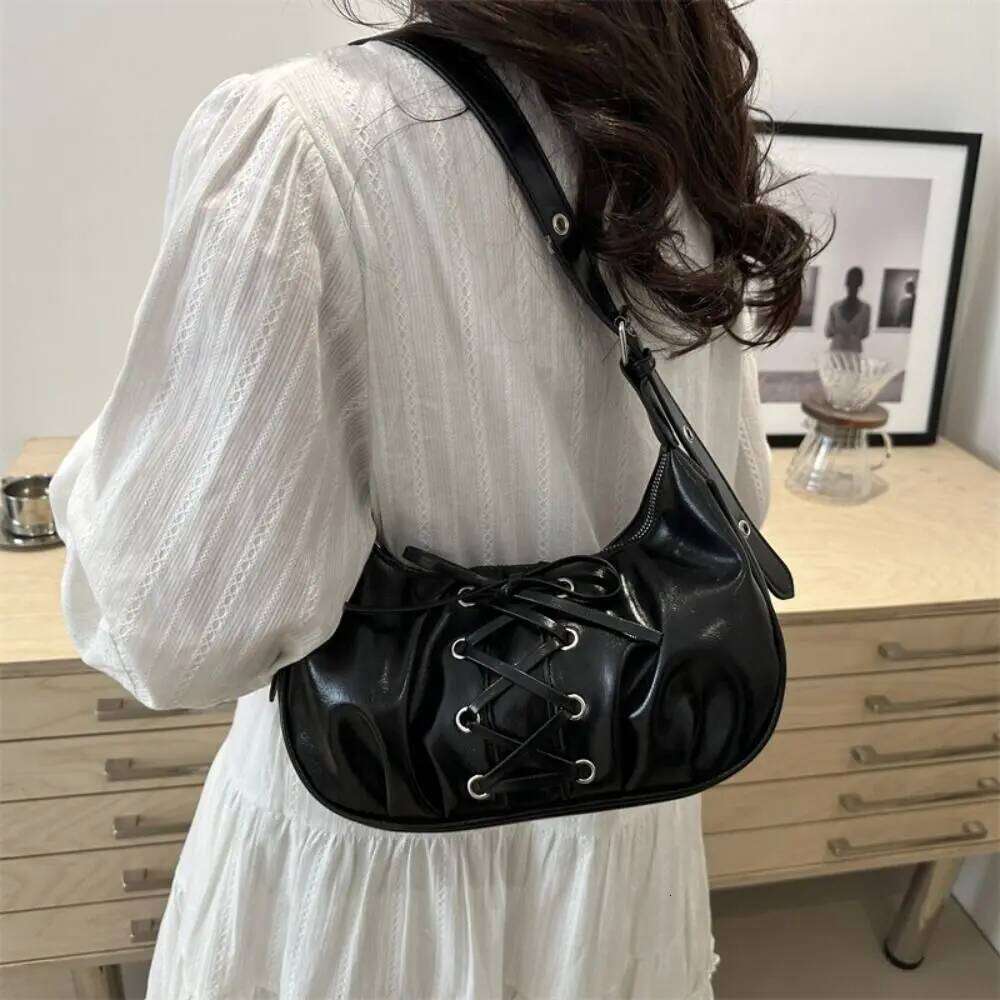 Fashion Bowknot Handbag Korean Style Balletcore Bow Tie Shoulder Crossbody PU Leather Underarm Bag Girls XJ260311