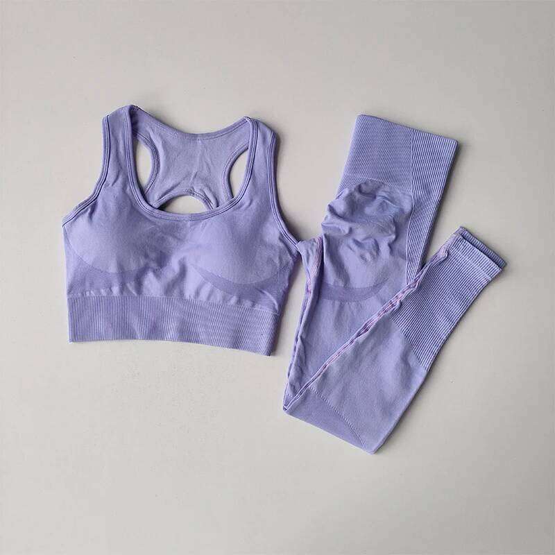 2PCS Sports Women's Set Professional Fitness Tank Top Shockproof Running Leggings Yoga Suit Beautiful Bra Clothing 26H0311