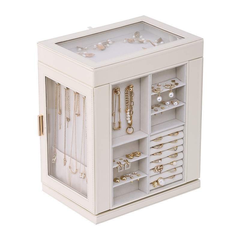 2025 Direct Jewelry Box ExtraLarge MultiLayer Rotating Light Desktop Accessory Storage HighEnd Storage Box 251125