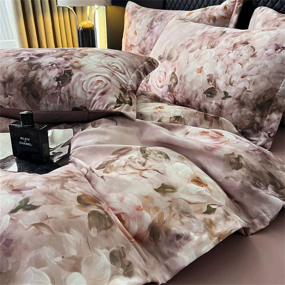 Plant Flowers Bedding Soft Bedroom Decor Comforter Duvet Cover Pillowcase Bed Sheet Washed Cotton Four Piece Set H260311