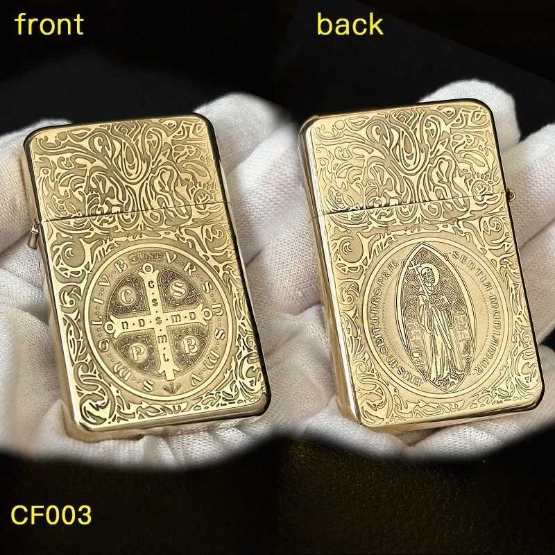 Chief Ultra-thin Brass Windproof Kerosiene Lighter Exquisite Engraving Workmanship Customizable Patterns Customized Lighter N260311