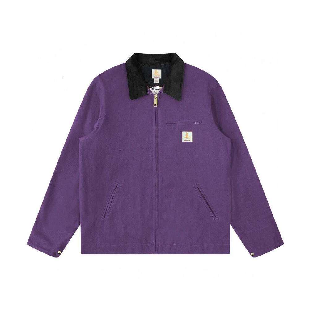 DAFEILI Spring Summer Casual Vintage Washed Mesh Lining Work Wear Canvas Detroit Jackets 26H0311