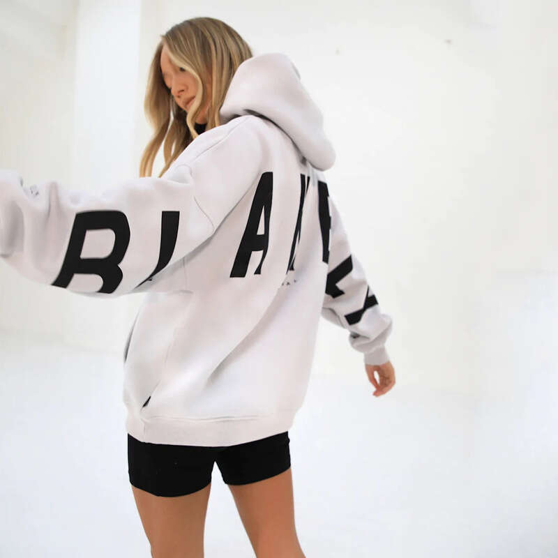 New Amazon Cross-Border European and American Fashion Printed Thick Versatile Long Sleeve Loose Hooded Sweatshirt for Women