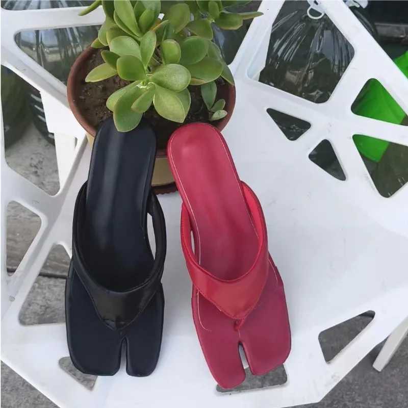 Split toes Flats Sandals Women Slides Shoes Square Toe Flip Flops Clip Toe Casual Summer Beach Walking Sandalias K260311