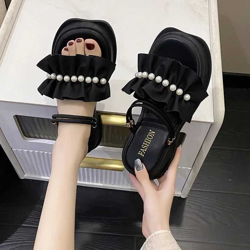 Womens Roman-style sandals 2025 summer casual style new fairy-like design rubber sole super high heel K260311