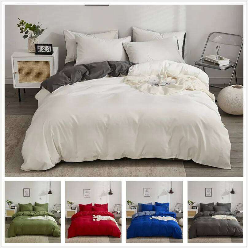 Simple Style Bedding Brushed Bedsheet Sets Single/Double/Queen/King Size Bedclothes Girls Boys Room Bed Linen Set H260311