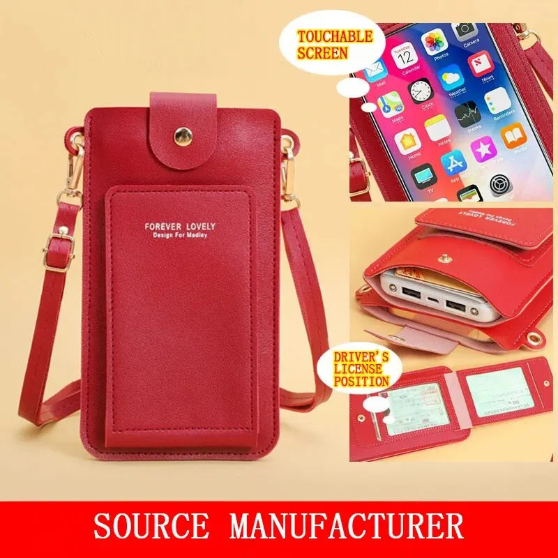 Women Bags Soft Leather Wallets Touch Screen Cell Phone Purse Crossbody Shoulder Strap Handbag for Female Womens Bags260302