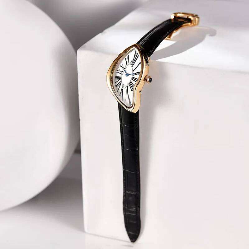 New Irregular Creative Crash Melt Twist Y2K Watch Men's Fashion Trendy Retro Advanced Ins Design Wristwatch for Men reloj hombre