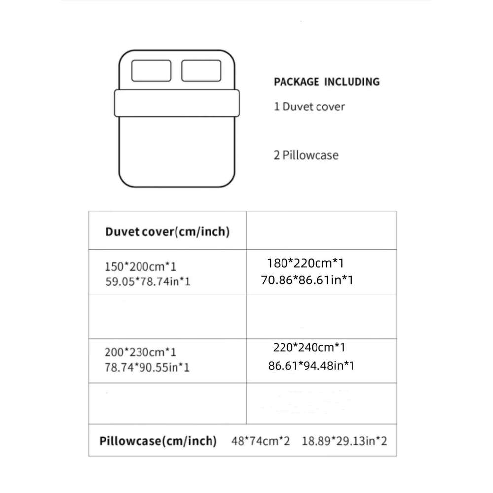 Printed three-piece set, one duvet cover and a pair of pillowcases unpadded, suitable for bedrooms, hotels H260311