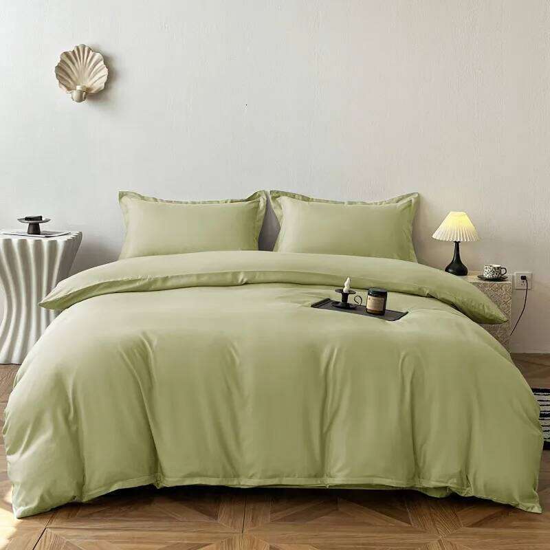 Class 2025A new simple high-end solid color skin-friendly four-piece set, student dormitory three-piece set can sleep naked H260311 - view 5