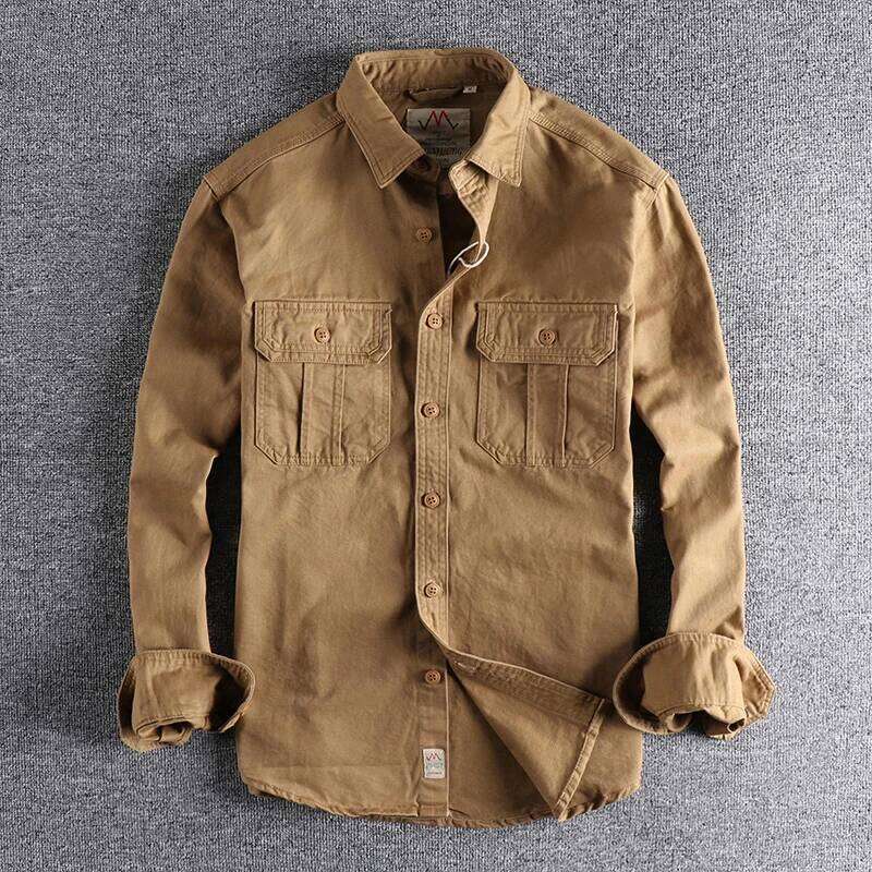 Fashion Wash n-style uniform long-sleeved shirt men's double pockets casual youth jacket thin coat 26Y0311