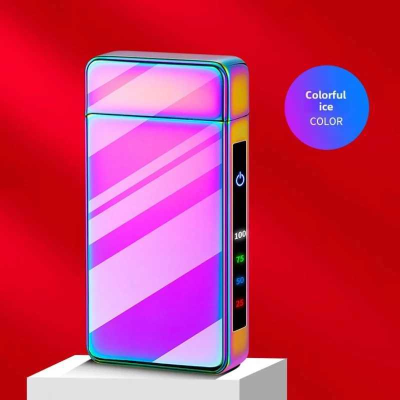 Electricity Gas General Torch Lighter Rechargeable Dual Arc Windproof Lighter Cool Gadget Gifts For Smokers No Gas N260311