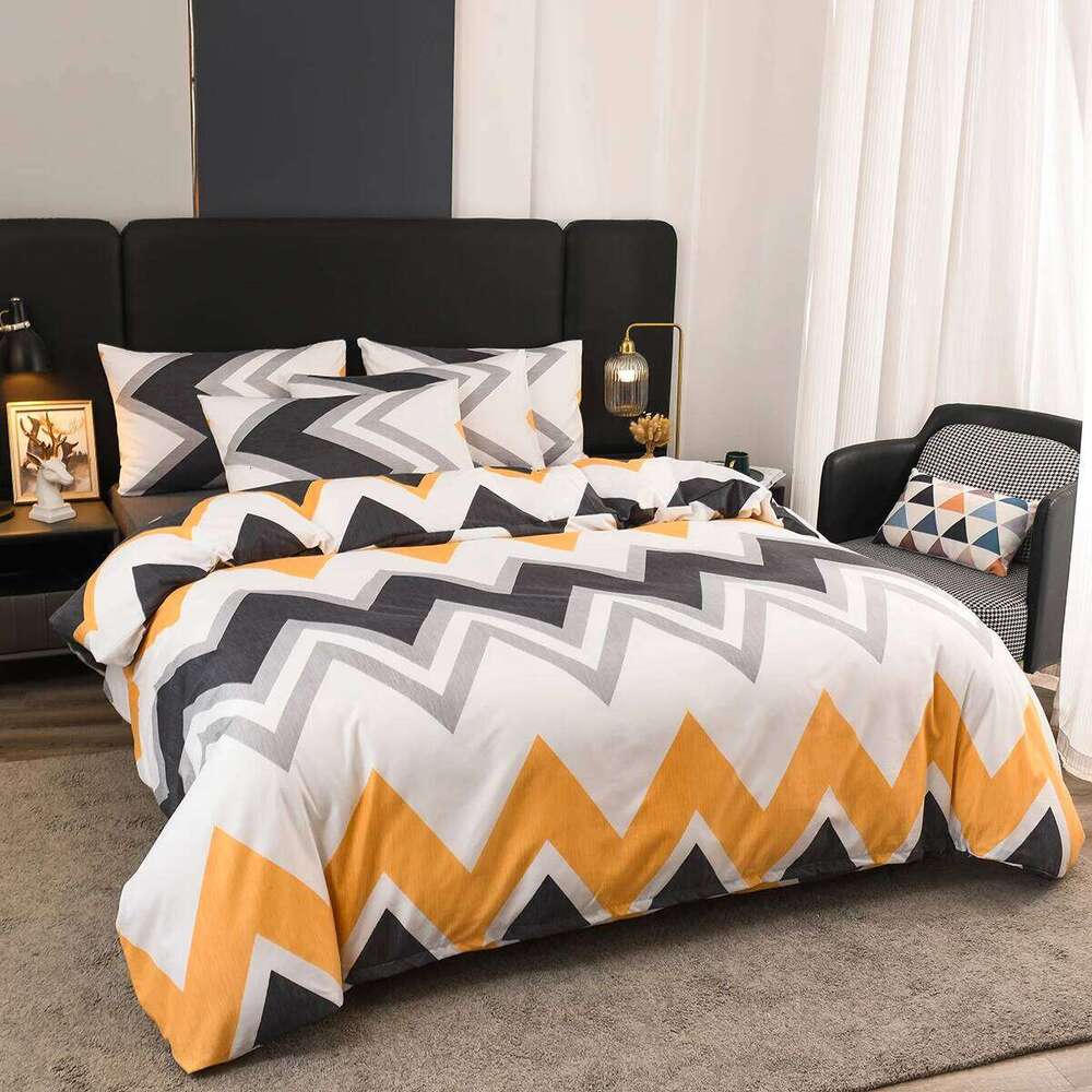 Geometric Duvet Nordic Style Wave Stripe Bedding Set King Size for Bedroom Hotel Modern Classic Lines Comforter Cover H260311 - view 3