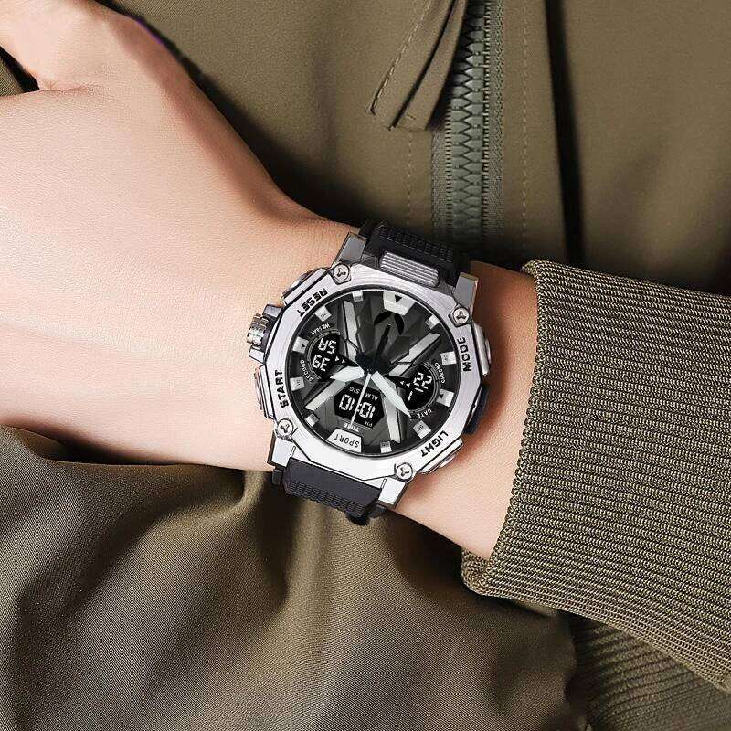 Hot New Product: Men's Trendy and Stylish Wolverine Multifunctional Outdoor Sports Digital Dual Display Watch