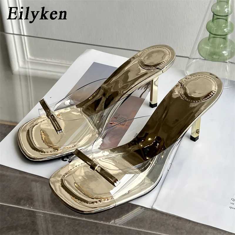 Eilyken Summer Fashion Butterfly-knot Satin Women Slipper Slip On Ladies Sandal Thin High Heel Outdoor Dress Slides Shoes K260311