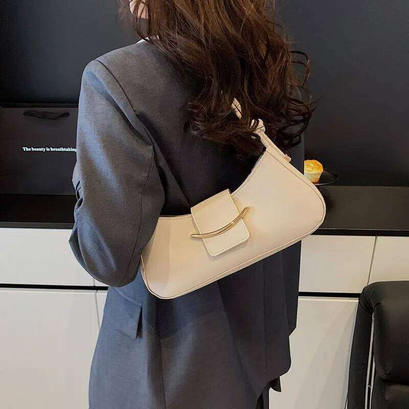 Fashion PU Leather Tote Single Handbags Shoulder Underarm Bag, Stylish Simple Cross Body Bags for Women Daily Use XJ260311