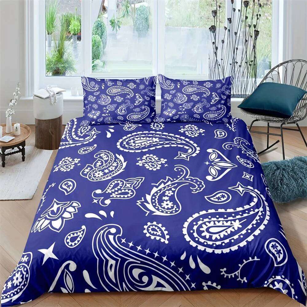 Paisley Mandala Black Duvet Cover Bohemian Style Double Adults Queen King Size Bedding Set With Pillowcase For Bedroom H260311