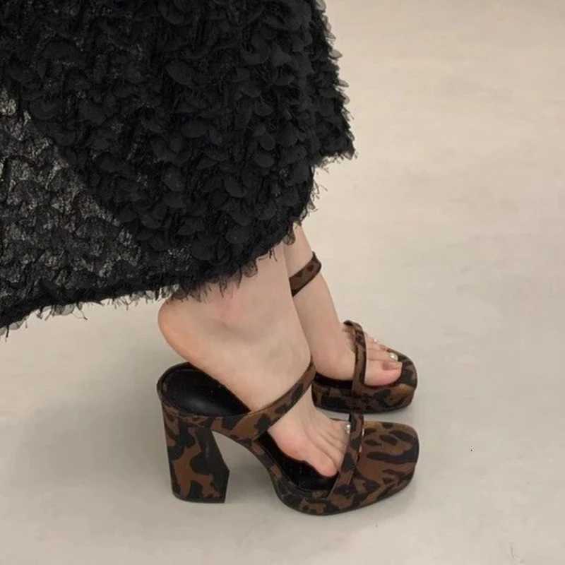 Waterproof Platform Summer Fairy Sle Open-Toe Sandals Square Head Womens oes One-Strap High Heel Elely Slip-On K260311