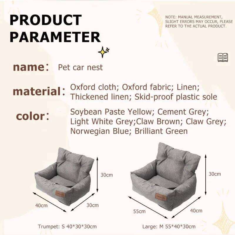 Safety Bed Pad Kennel Removable Washable Pet Supplies Four Season Universal Outdoors Traveling Indoor Dog Car Seat 26Y0310