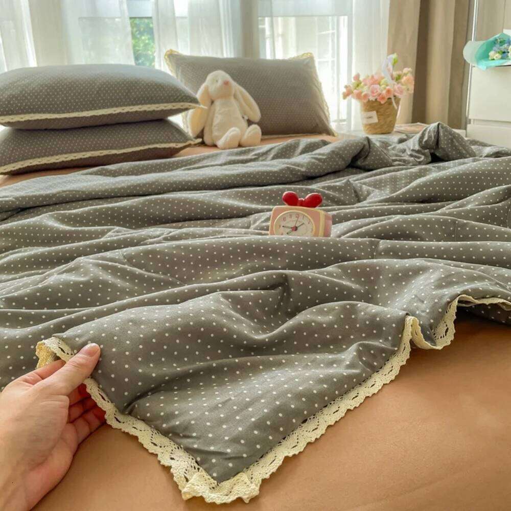Printed Floral Four Piece Soft Bedroom Decor Bedding Set Summer Quilt Bed Sheet With Pillowcases Home Textiles H260311 - view 7