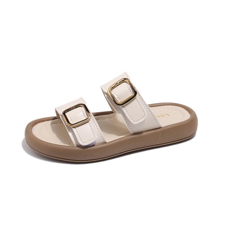 Kids Design Slippers Summer Fashion Outside Wear Shoes Kidszworld Youth Flat Bottom Slippers Girl Toddler Beach Slippers Size 21 - 35 K0749
