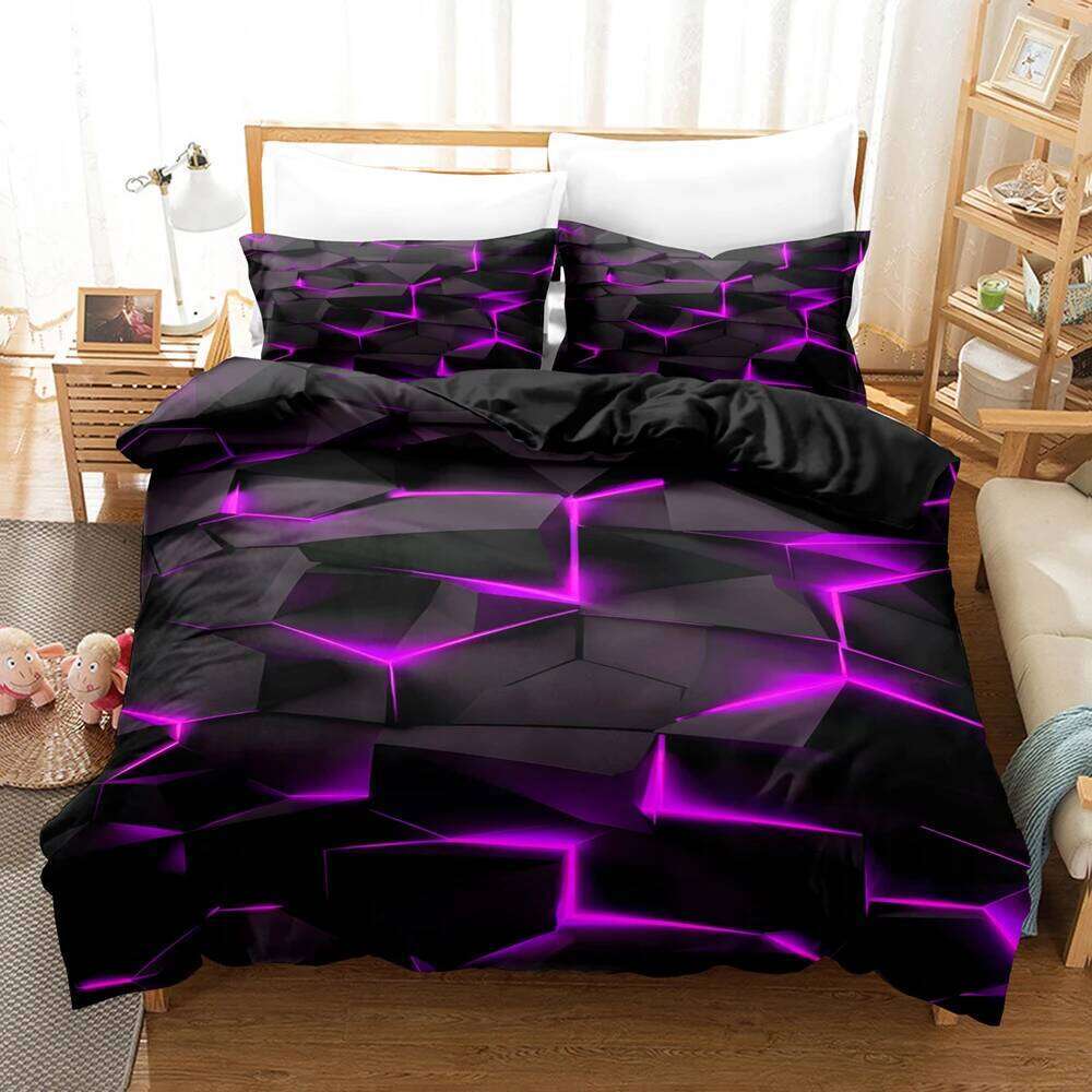 Red grid pattern Bedding Football Stars Duvet Cover Set with Pillowcases King Queen Twin Double Size Comforter cover set H260311
