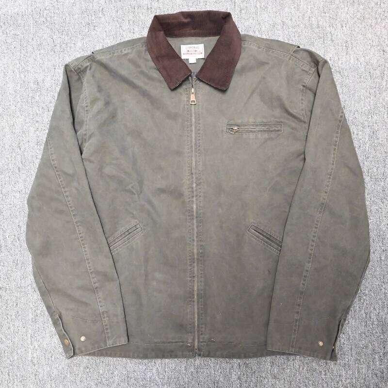 Men's Workwear Spring Autumn Washed Cotton Turn-down Collar Coat Detroit Cargo Male Outdoor Zipper Hunting Jacket 26H0311