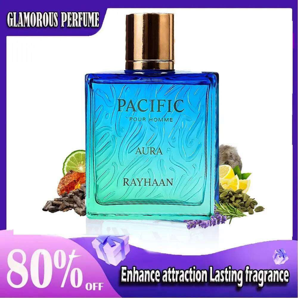 Rayhaan Pacific Aura 100ml De Long Lasting Citrus, Amber,Fresh Eau de Parfum Spray Men suitable for any occasion Z260311