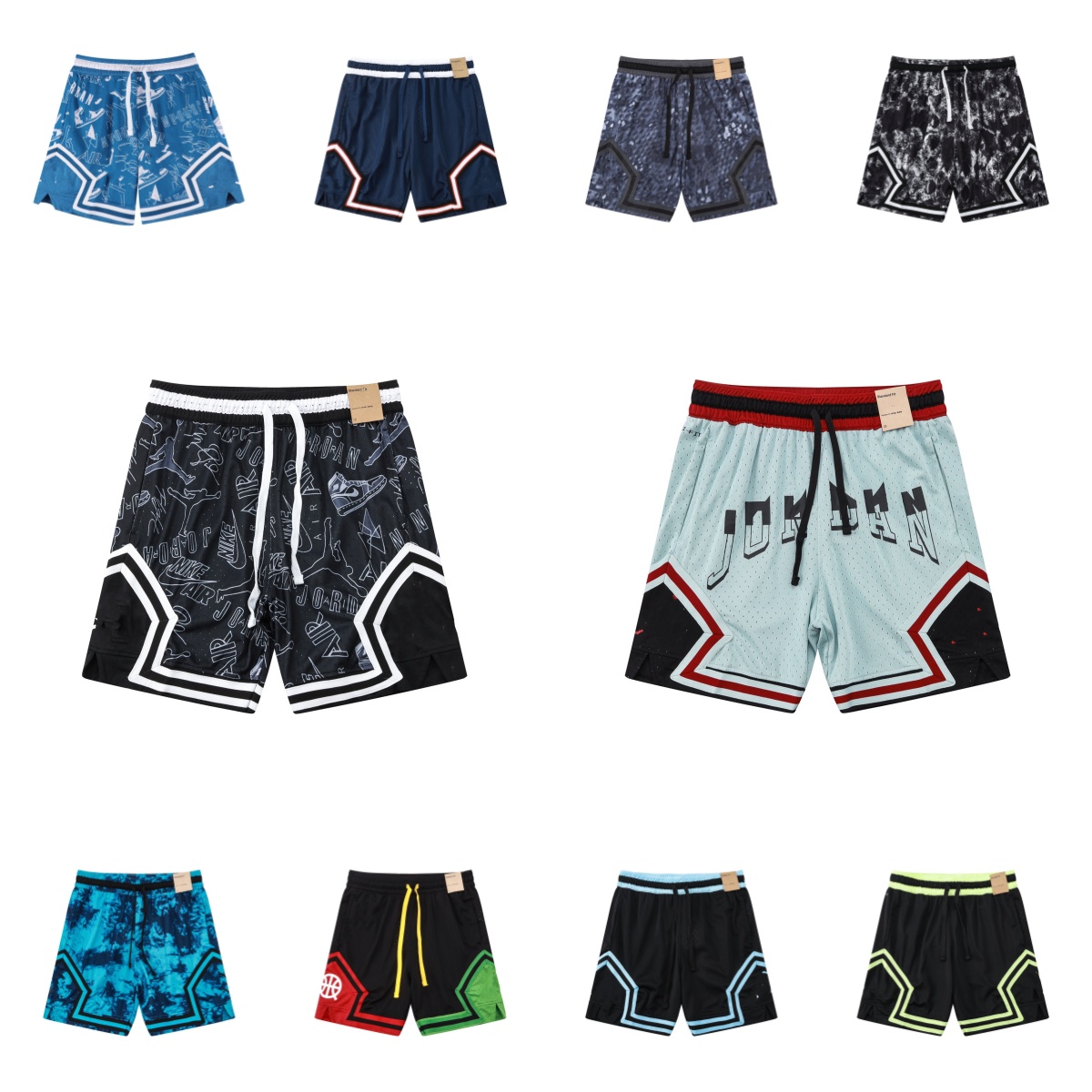 Men's Quick Dry Loose Fit Short Sleeve Basketball Shorts Breathable American Casual Sports Shorts Summer Trendy J Shorts