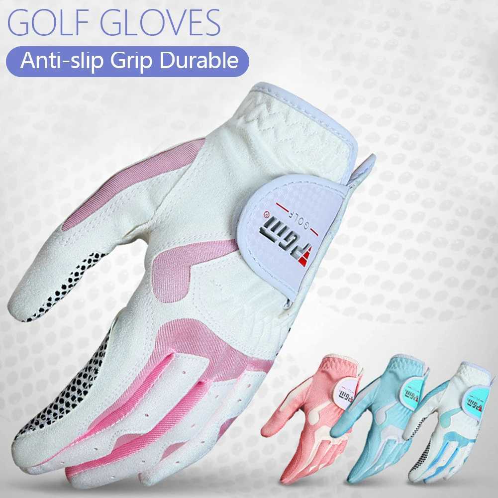 1 Pair Womens Gloves Microfiber Cloth Fabric Breathable Non-Slip Gloves Club Swing Putting Training Gloves M260311