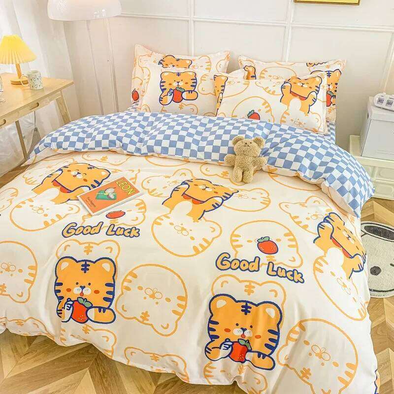 Strawberry Bedding Double Soft 3/4pcs Bed Sheet Set Duvet Cover Queen King Size Comforter Sets Home For Child H260311